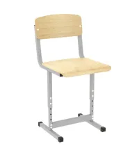 Стул ученический регулируемый ПИФАГОР SC-2, 340х340х625-705 мм, рост 3-5 (130-175 см), серый каркас, фанера, 533349