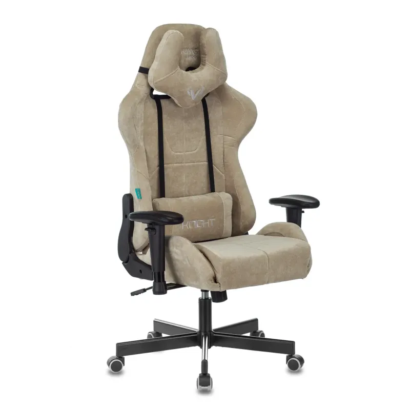 Кресло игровое Бюрократ VIKING KNIGHT LT21 FABRIC песочный крестовина металл главное фото