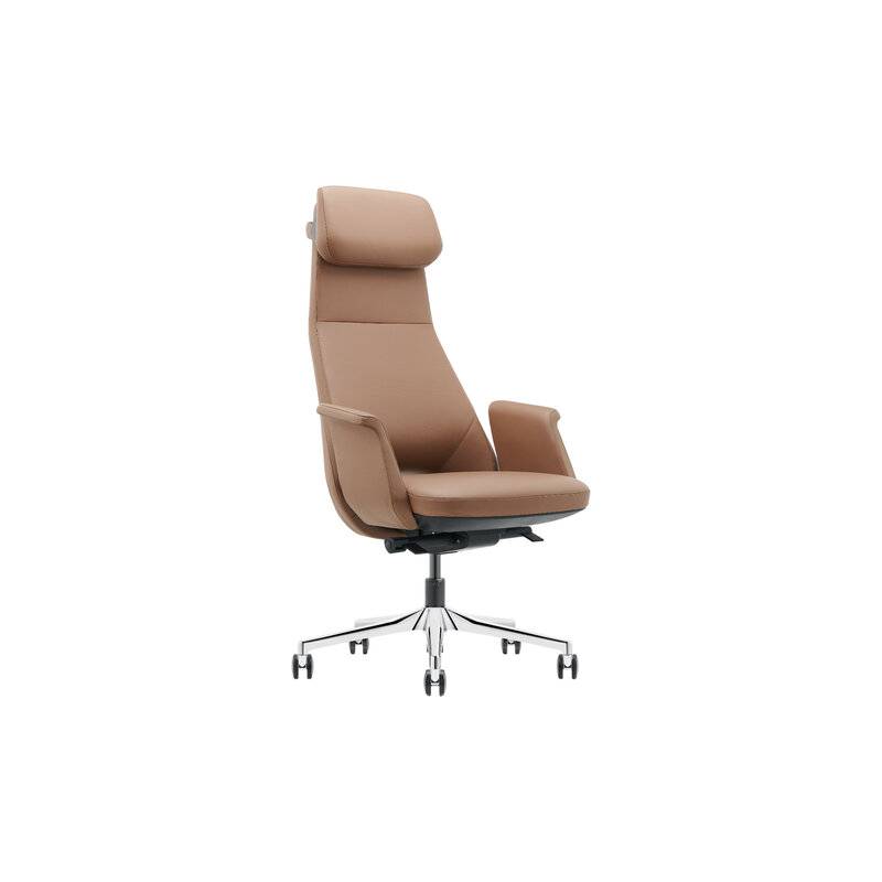 Кресло HAWASAN (ХАВАСАН) PREMIUM "STELLAR EX-840", синхромеханизм, алюминий, экокожа, коричневое, 533242 главное фото