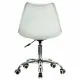 Кресло стул  "Eames MG-310 CH", хром, пластик белый, ткань серая, 532924. Фото товара с разных ракурсов.